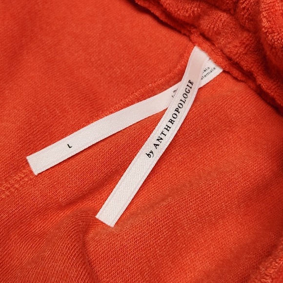 Anthropolgie Terry Cloth Sleevless Tight Cuff Shorts Romper Orange Large NEW - Picture 7 of 11